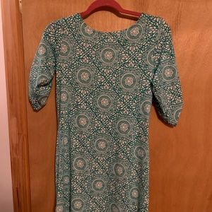 Lola Green and White Dress, Size Small